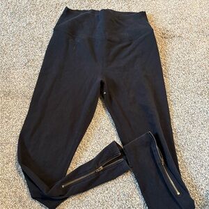 LNA  Black Leggings with Gold Zipper